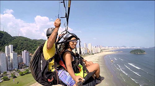parapendio biposto sulla neve